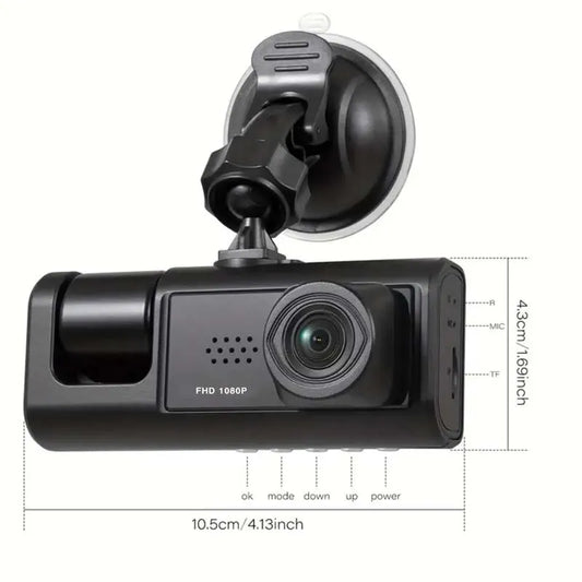 מצלמת דרך לרכב Full HD 1080P עם מצלמה קדמית ואחורית