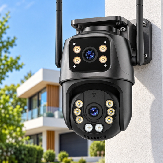 מצלמת אבטחה חיצונית 4K 8MP עם WiFi, ראיית לילה ומעקב חכם