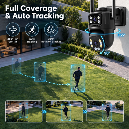 מצלמת אבטחה חיצונית 4K 8MP עם WiFi, ראיית לילה ומעקב חכם