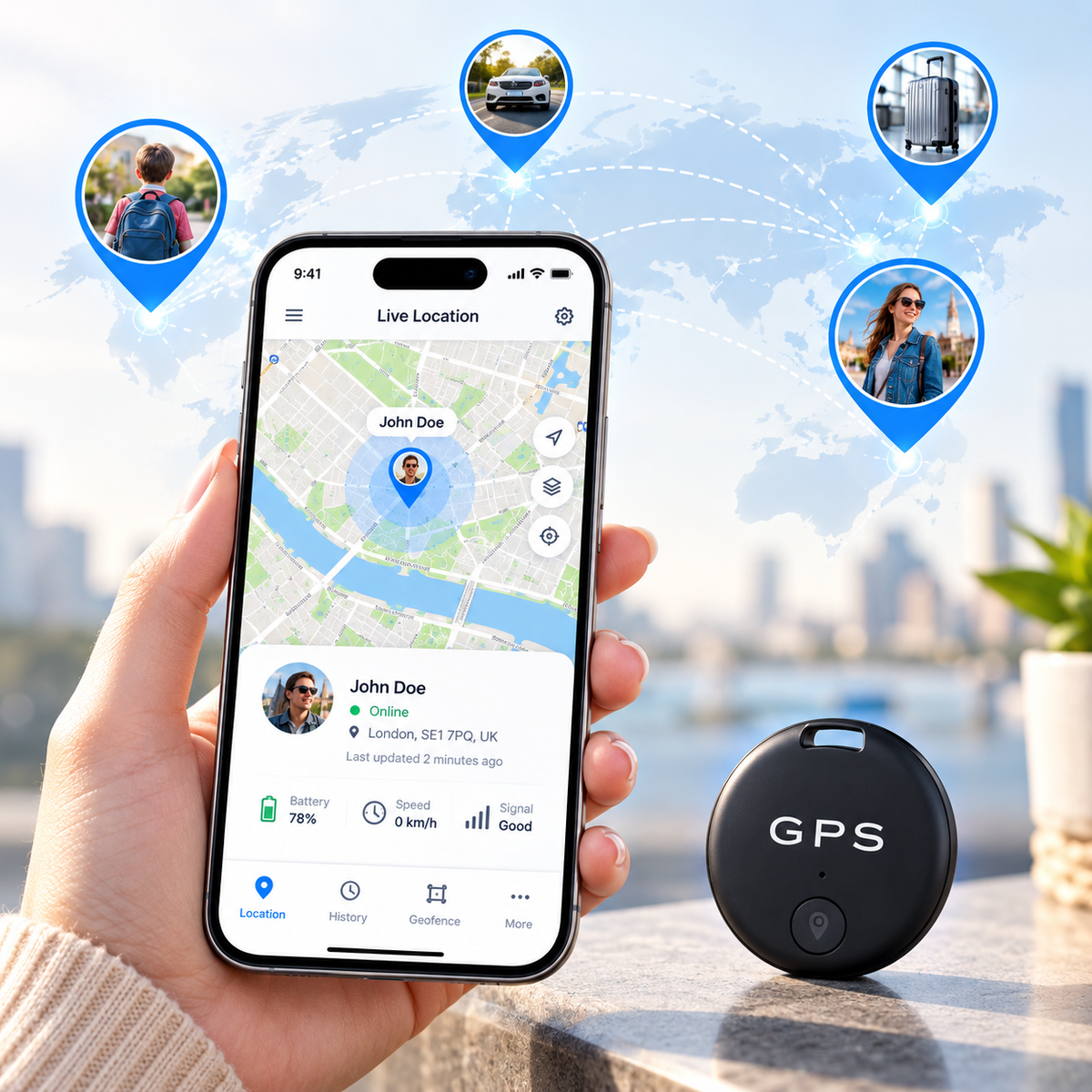 מאתר GPS מגנטי לרכב עם מעקב בזמן אמת