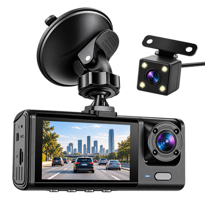 מצלמת דרך לרכב Full HD 1080P עם מצלמה קדמית ואחורית
