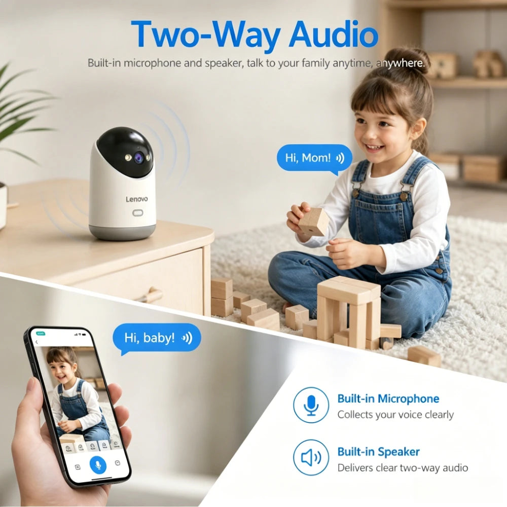 מצלמת אבטחה חכמה 5MP לבית עם WiFi, ראיית לילה וזיהוי תנועה